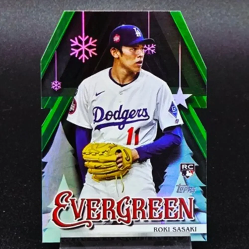 Roki Sasaki Topps Holiday Evergreen Die Cut RC Los Angeles Dodgers Star - Picture 2 of 7